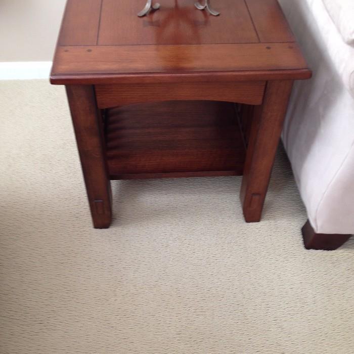 Nice solid wood end tables and coffee table