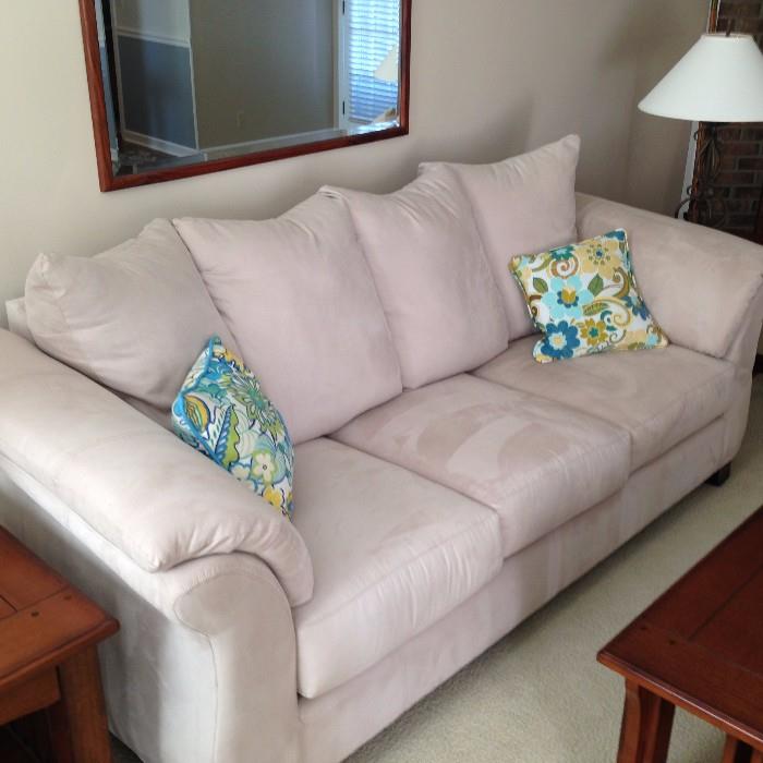Micro suede sofa...pristine condition