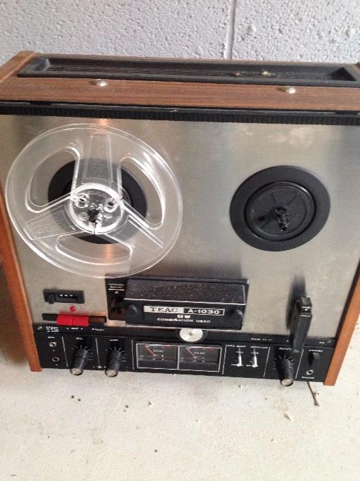 Reel to reel tape player recorder plus a huge box of tapes