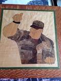 Parquetry Norman Schwarzkopf picture, inlaid wood