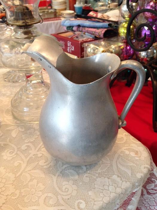 Large cool retro aluminum pitcher, many new and vintage kitchen items