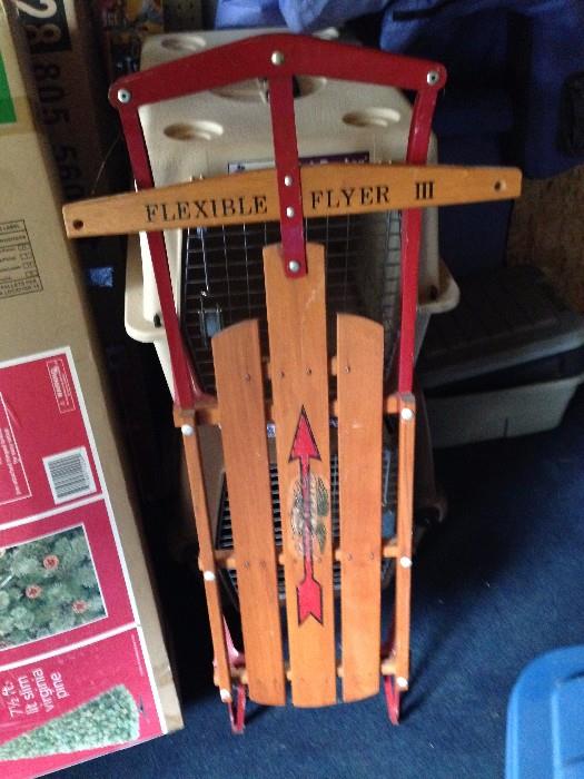 Flexible Flyer III sled, great for use or for decor