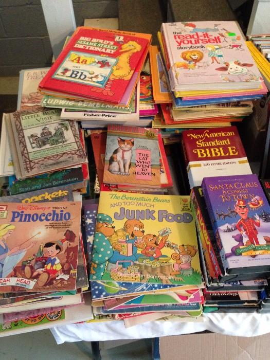 Lots of children's books, VHS cassettes of Disney and other movies