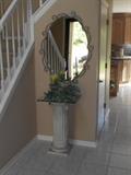 entryway wall mirror with pedestal table