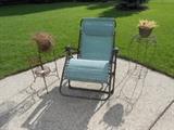 zero gravity lounge chair, metal plant stands and holder , great for outdoors and indoors