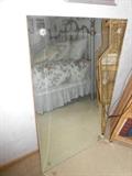 nice size mirror with wall mount covers, beveled glass mirror