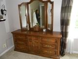 Vanity dresser cheat with three way mirror