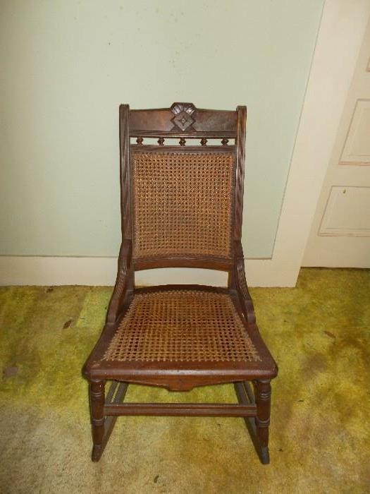 ANTIQUE/VINTAGE Cane Back/Cane Seat Rocking chair - hard to find these!!!!!!!!!!