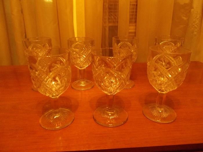 7 Pressed Glass Stems - Beautiful!!!!! - will be old individually!!!!
