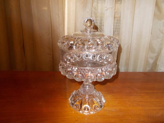 LARGE Covered Dish on Pedestal - 10" Tall - Nice Piece!!!!!!