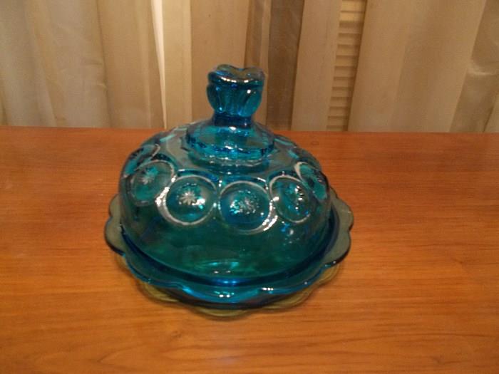 Blue Covered Candy Dish