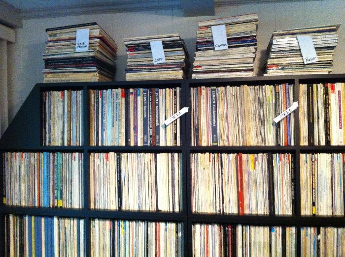 Large collection of Classical Records. Complete set of 1,000+ available Friday, Oct. 9, and Sat., Oct. 10 only. Extra-deep shelves made especially for LPs.