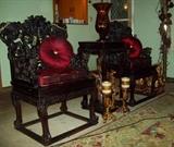 Decorative chairs and table.