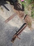 To Antique steel tractor seats with attachment pieces