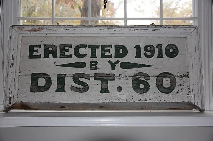 hand painted antique sign from a Nebraska schoolhouse - 1910