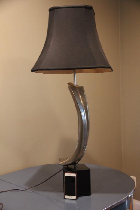 Fantastic VINTAGE chrome sculpture lamp - super TALL, midcentury modern stunner.