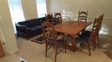 Dining Set with 2 Armchairs, 6 Side Chairs, and 3 leaves