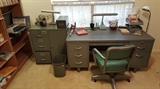 Tanker Desk, Chair, Waste Can, and File/Storage Cabinet by Tower Sears Roebuck and Co.