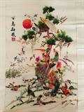 More Embroidered Silk with a Variety of Birds - Beautiful Colors!