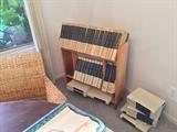 1967 WorldBook Encyclopedia with Annuals into the 1980s.  Well used.  Includes MCM Bookcase