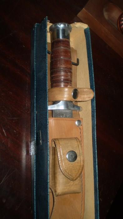Knife in leather case