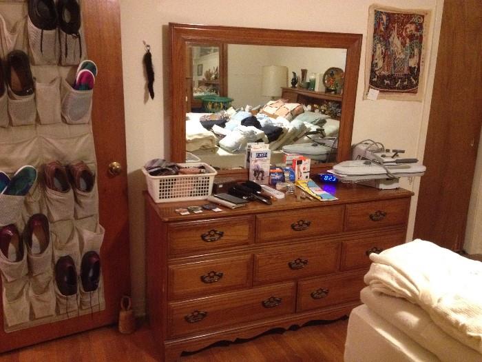 Dresser With Mirror, Ironing Press, Neckties, Shoes, Needlepoint 