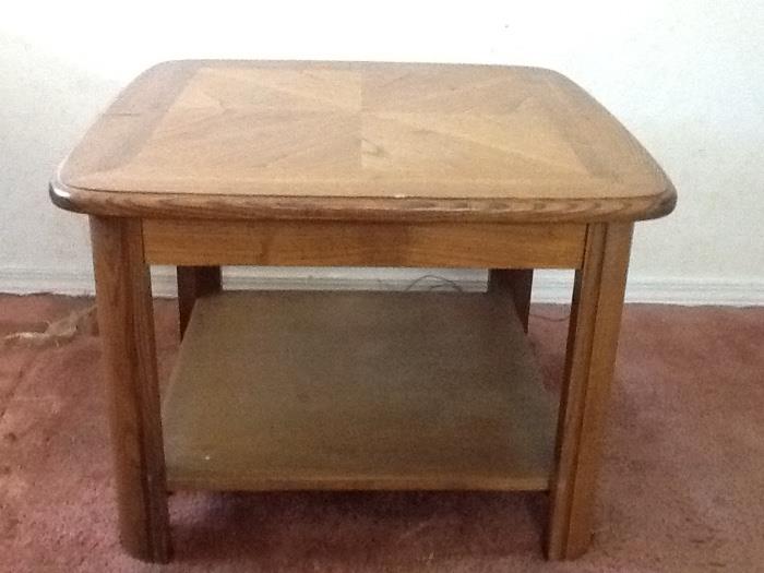 2 wooden square end tables. 