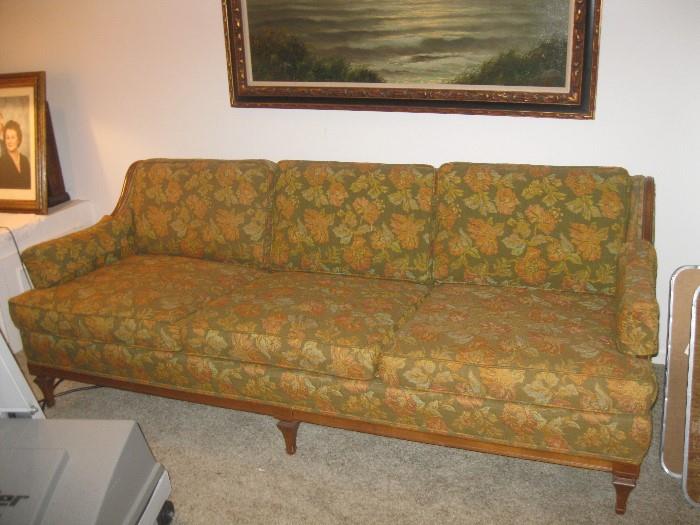 Mid-century floral sofa   $100