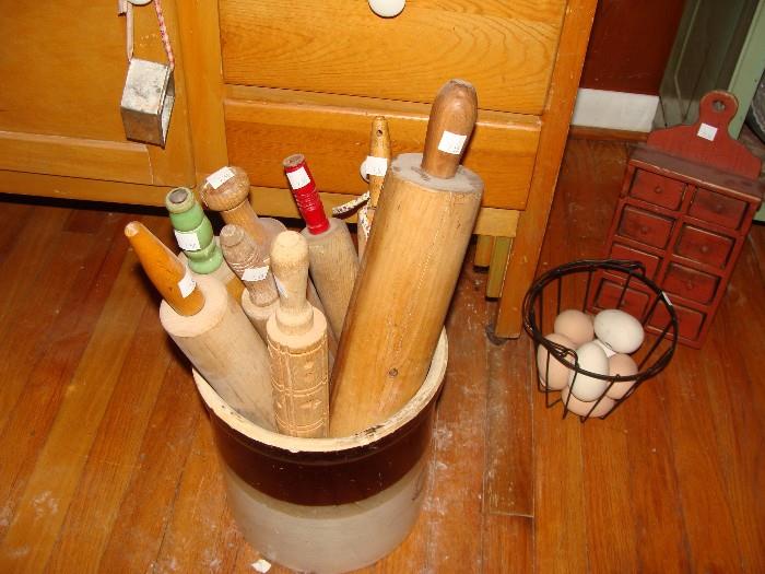 Collection of Vintage " Husband Beaters" whoops I mean Rolling Pins!!