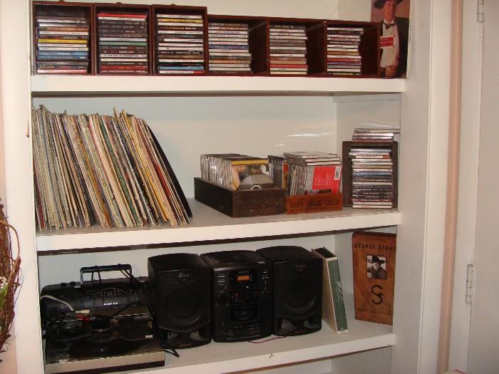 Vintage Vynyl Records, Cd's, Cassettes, Portable radio/players and more