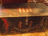 Painted military footlocker