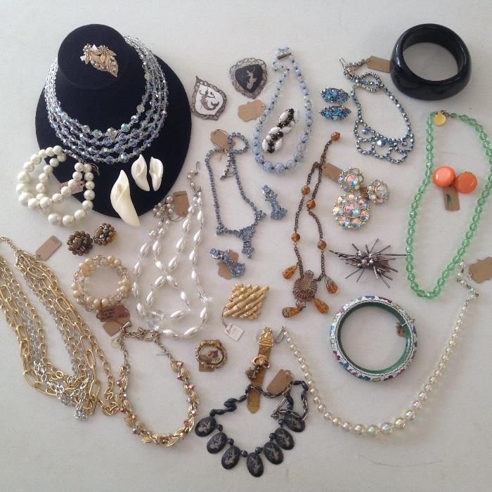 Assortment of eclectic vintage jewelry