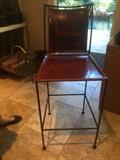 leather & iron bar stool (4) 