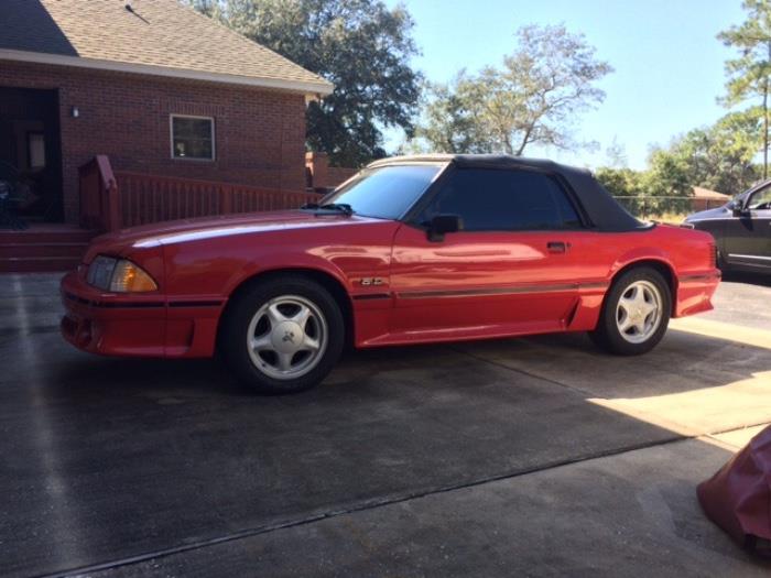 BID ITEM:   1990 Red convertible Mustang GT 5.0 - 106Kmiles - Upgrades include ALL NEW Paint, Tires, Exhaust, Headers, Tinted Windows, Updated to latest code refrigerant system.    HIGHEST OFFER ABOVE RESERVE OF $8500 Wins.  See notes on submitting your bid,