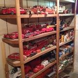 Large Assortment of Vintage Toys; including a 1940's Radio Flyer Wagon, Hubley Race Cars,  Fire Trucks and many, many more!