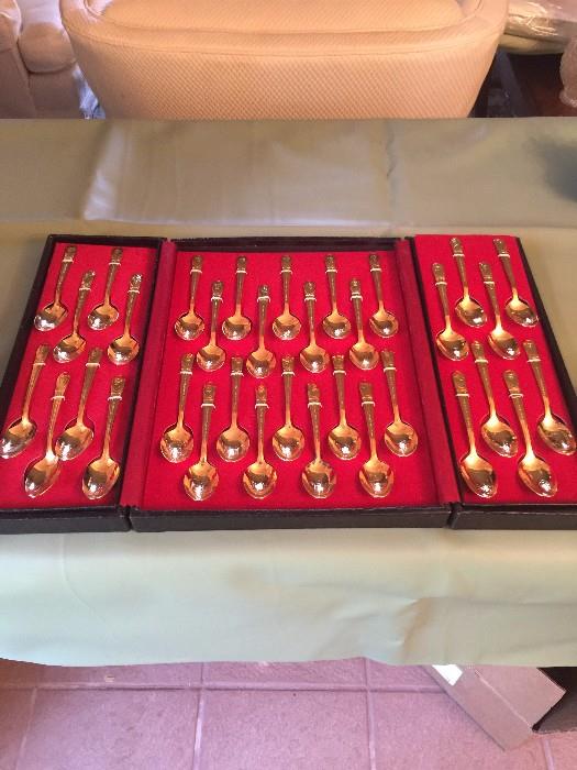 Gold plate Presidential spoon collection