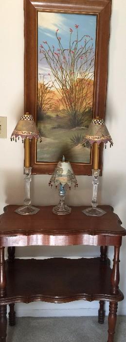 Ocotillo Painting, Entry Table, Candlesticks