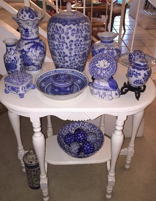 Blue and White Vases, Dishes, Decorative