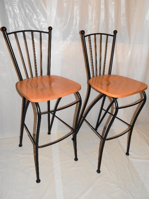 Bar stools oak & iron