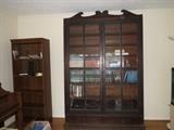 7 Foot Plus Antique Bookcase with Wavy Glass