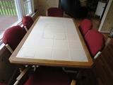 Kitchen Table with 6 Rolling Chairs