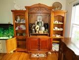3 Piece Entertainment Center (great as display), with Shell, Coral, and Pottery Collections