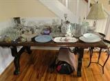 One Table of Glassware (other tables of small items not pictured)