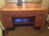 Fabulous Arts and Crafts desk - Tiger oak front drop front pull out cubbyholes and bookshelf sides - 