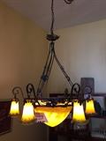 Art glass chandelier