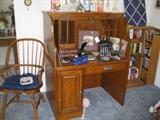 Roll top desk and side chair