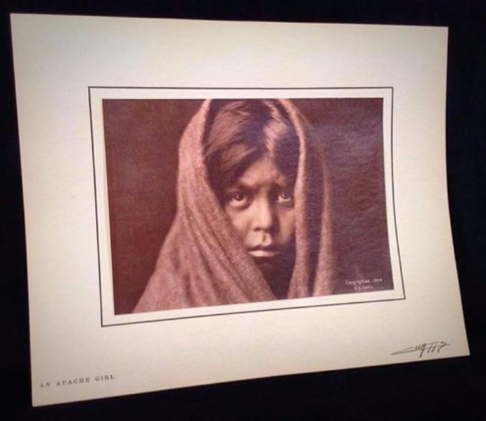 009: Edwards S Curtis An Apache Girl Signed