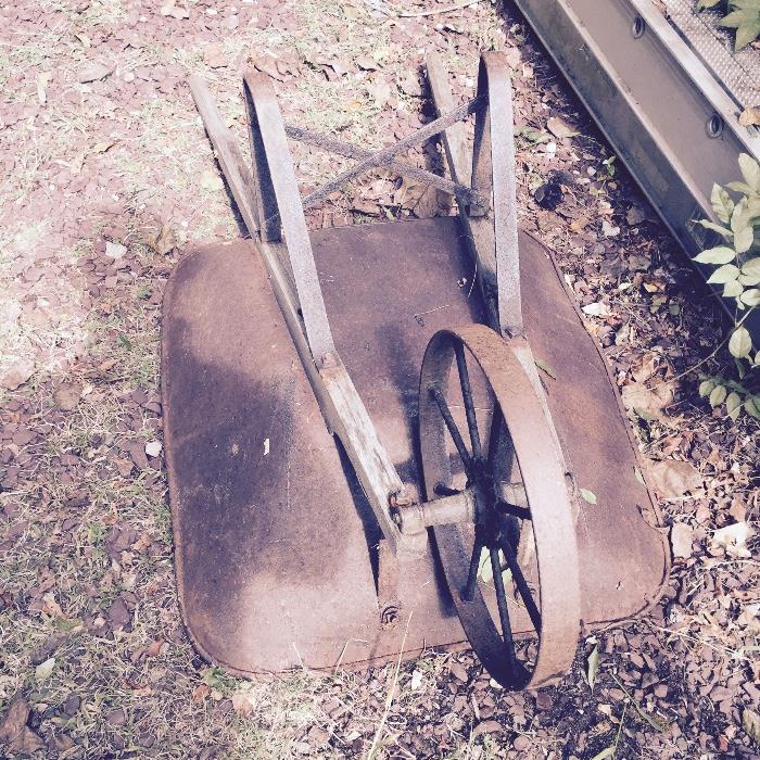 vintage wheel barrow