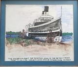 John D. Sam Crawford is a Saint Clair MI artist. Watercolor painting of the Tashmoo. Crawford has been compared to Grandpa Moses by local historians. He's known for capturing the essence of Saint Clair in a fun folk art style. Crawford passed away Nov. 20 1987