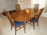 Dining Table with Three Leaves and Five Chairs